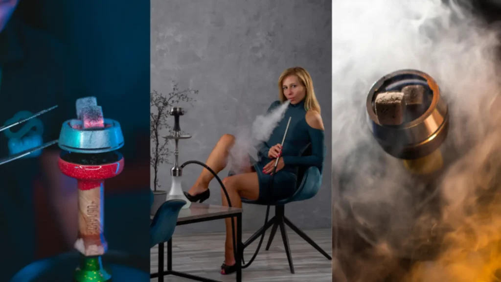 A woman enjoying hookah with a proper heat management for a smooth experience