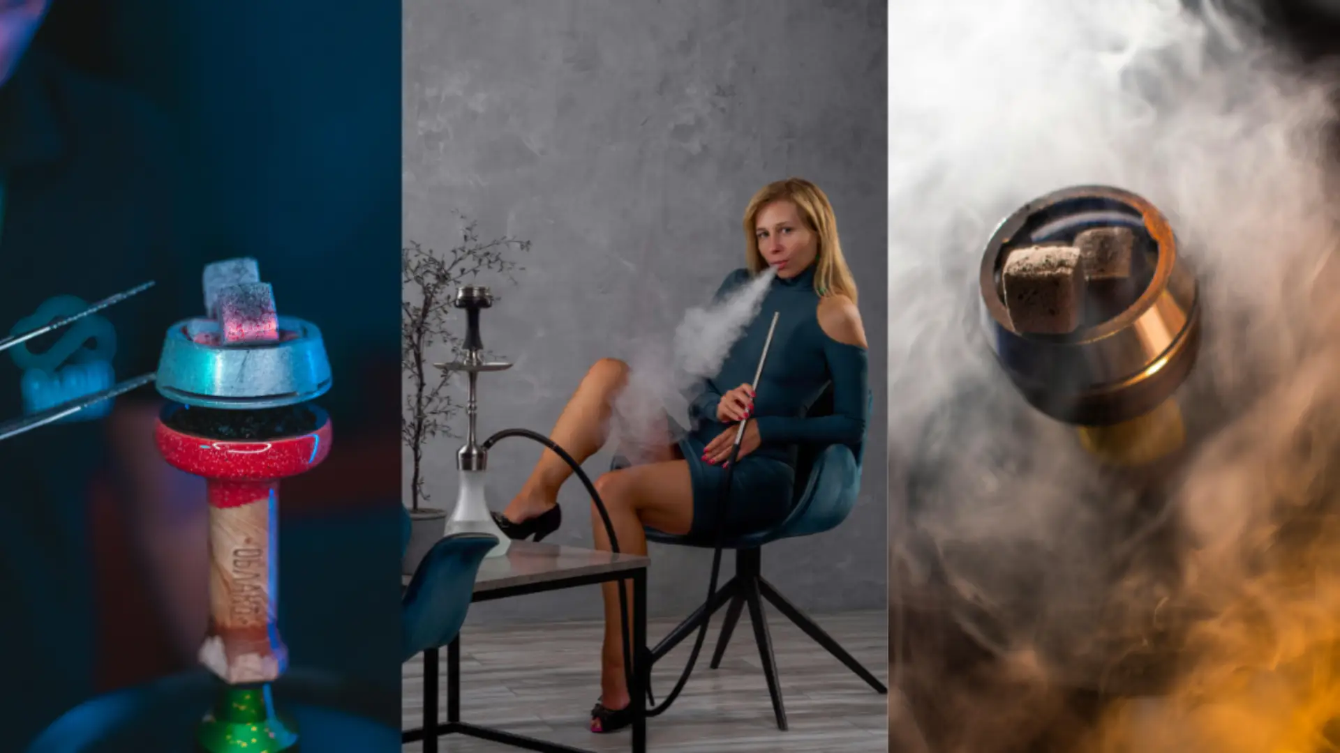 A woman enjoying hookah with a proper heat management for a smooth experience